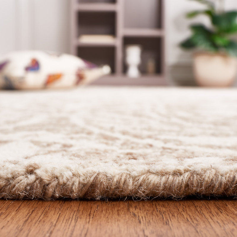 Abstract Hand Tufted Wool, Cotton Damask Rug, Rectangle 8' x 10'