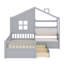 Lit House avec canapé, lit plateforme avec deux tiroirs et tablette de rangement-1217940152