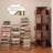 61.81"H × 18.11"W 5 Tier Rotating Bookshelf, 360° Display Round Spinning with Wheels and Drawer-1709563590-1709563578