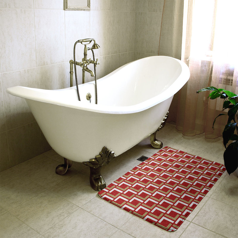 Tapis pour salle de bain Baltimore, l 17 po x L 24 po, Red/Gold/White