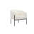     Pangea Home Amanda 29" W Polyester Barrel Chair - Boucle Arm Chair – Modern Accent Lounge Chair in Upholstered White Bouclé with Black Metal Legs - White Arm Chair-1725309991