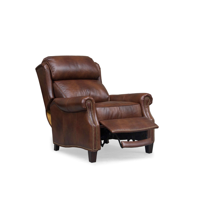 Foxton Recliner, Worthington Cognac Split Grain Leather
