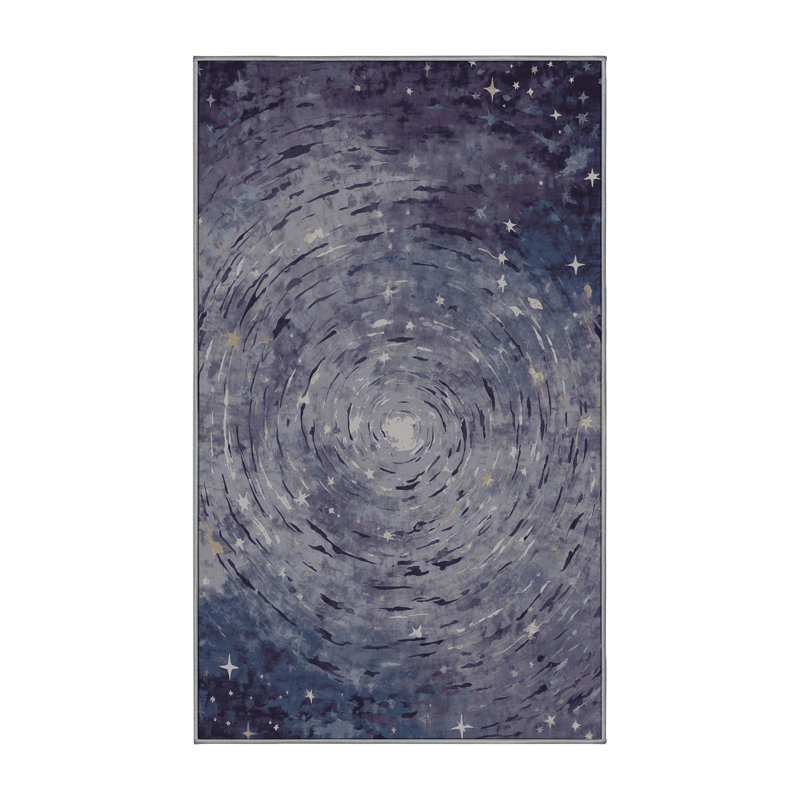 Machine Washable Gray Area Rug, Rectangle 5' x 8'