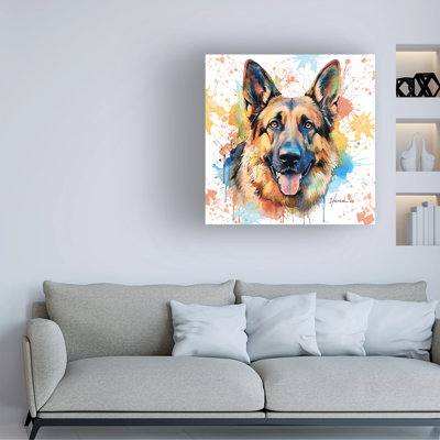 Animaux, berger allemand sur toile
