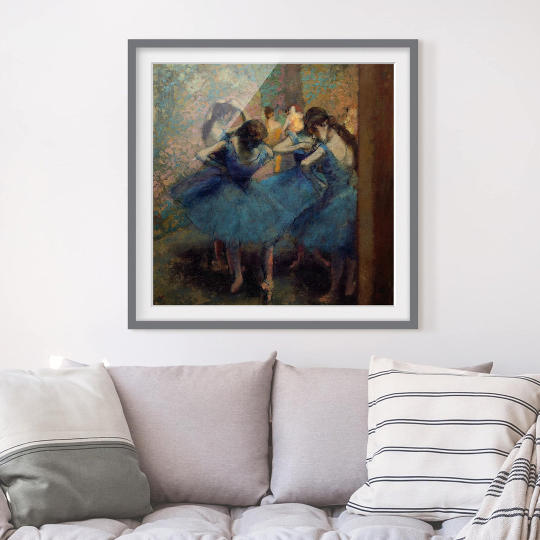 Gerahmter Kunstdruck Die blauen Tänzerinnen von Edgar Degas