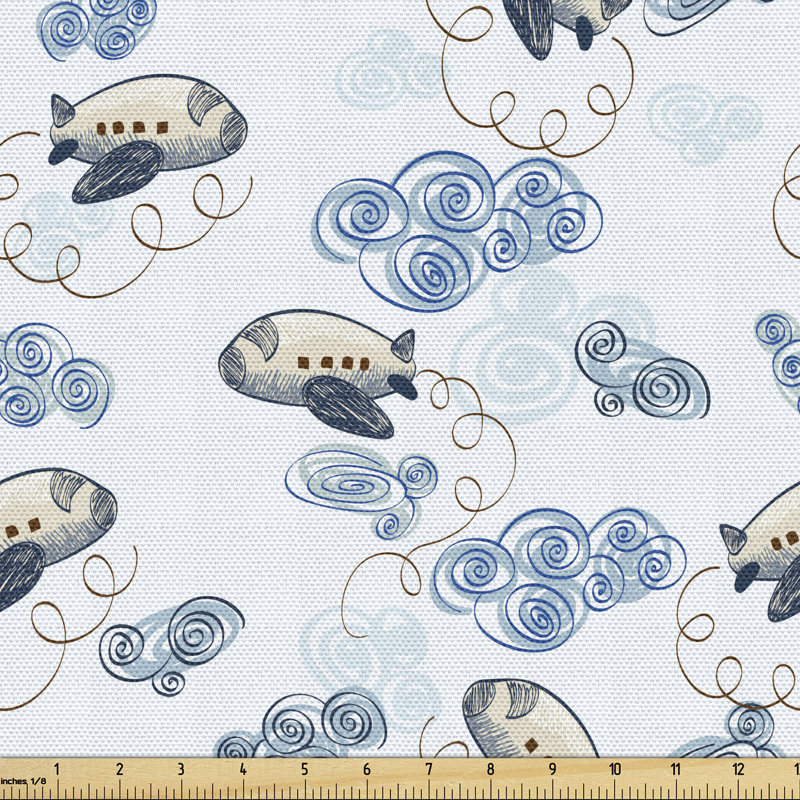 Chervon Airplanes and Clouds Multi-Purpose Fabric