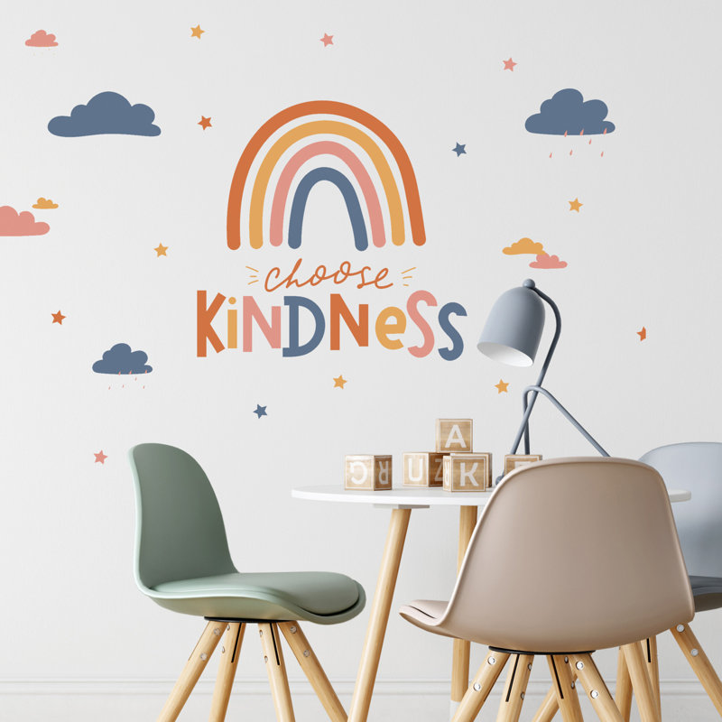 Adhésifs décoratifs muraux multicolores «choisir la bonté»