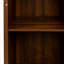 Armoire à vin modulaire de couleur brun noyer avec tablettes de rangement et huche pour salle à manger