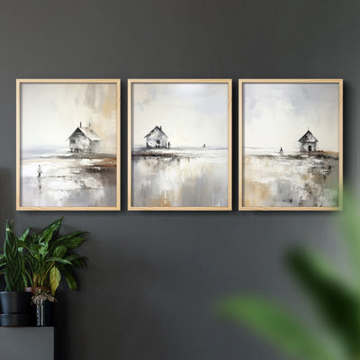 Sea and Shore  Series  CXXXIX  -Set Of 3 Framed Giclee Prints -Ready to Hang
