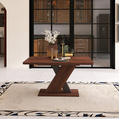 70.87" Multifunctional Extendable Rectangular Dining Table