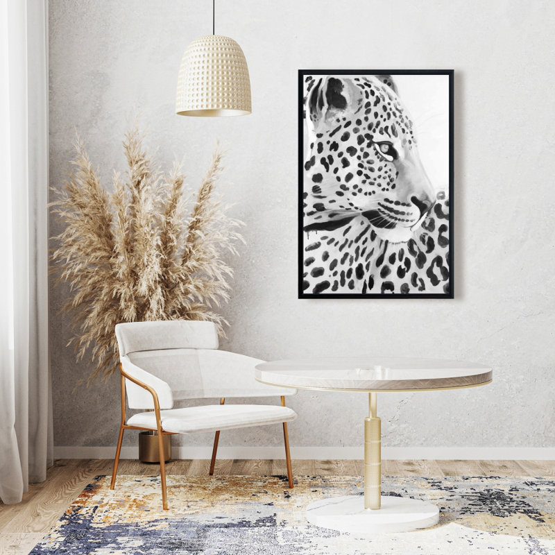 Magnifique reproduction de léopard sur toile, H 36 po x l 24 po
