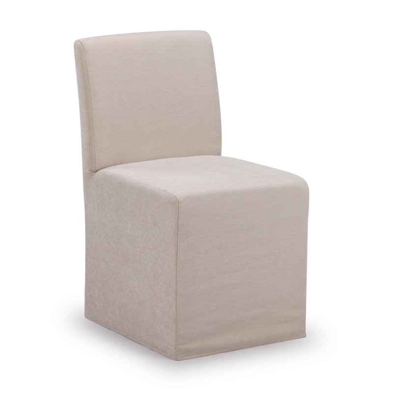 Chesnee Dining Chair with Long Slipcover, Sand, 2