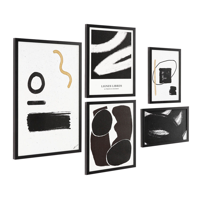 Ensemble de 5 reproductions de photos sur toiles