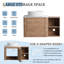 Meuble-lavabo mural 36 po - lavabo d'art en céramique, tablettes de rangement et 2 portes à fermeture en douceur | Fabrication en contreplaqué Kd-1360559850-1360559638
