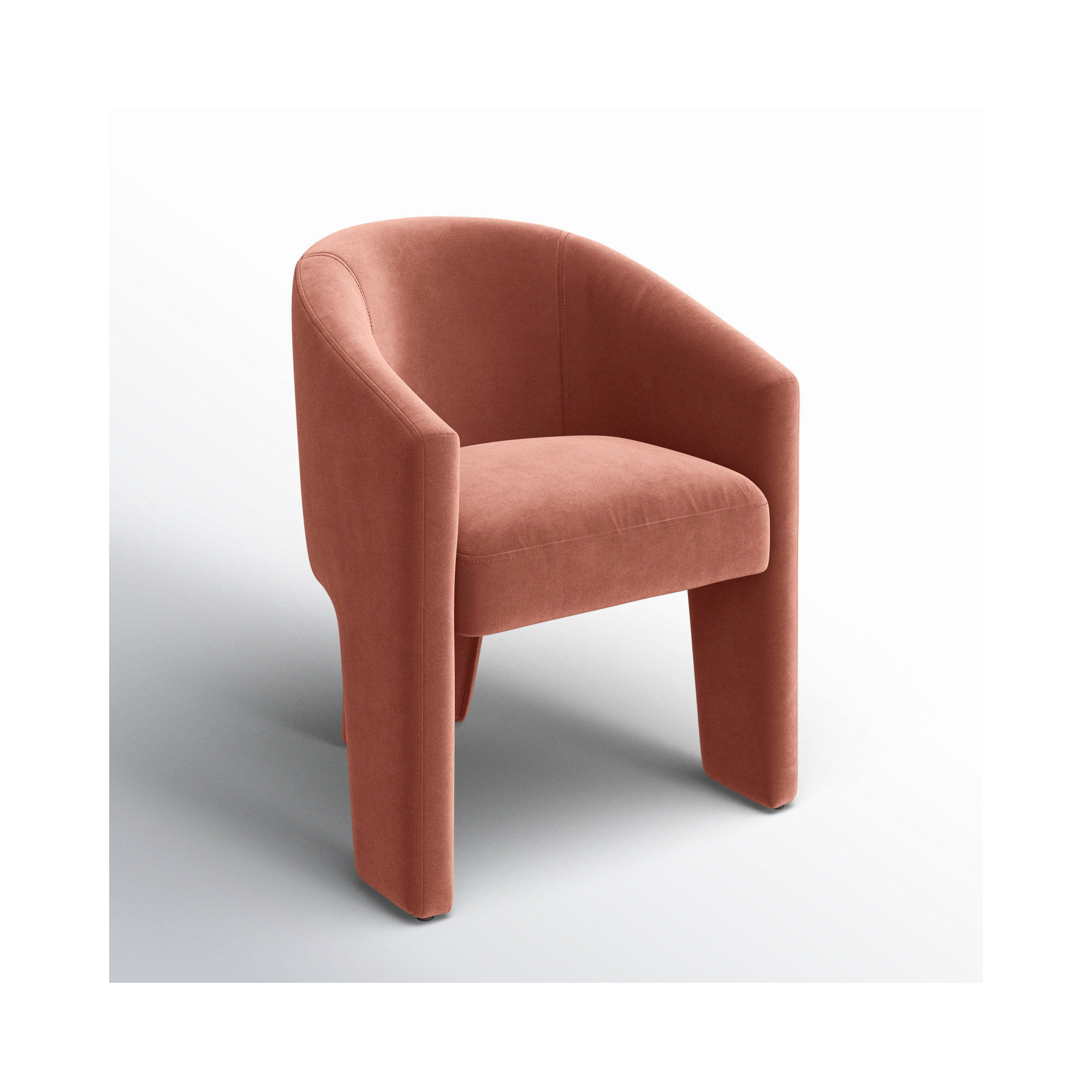 Edenton Upholstered Dining Arm Chair, Falkirk Reddish Brown Velvet