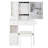 29.2" Left Drawer Vanity Table With Cushioned Stool, 2 Ac+2 Power Supply, Hair Dryer Bracket, Large Touch - Controlled Sliding Led Mirror Three Color Lighting And Brightness Adjustment, Suitable For