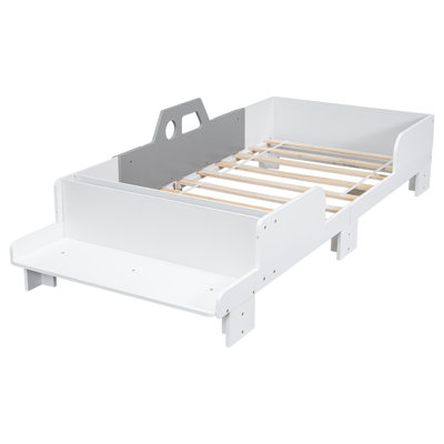 Lit simple en bois massif pour enfants avec banc et rangement Dutil