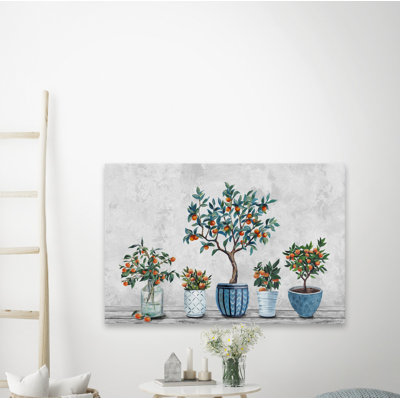 Orange Fruit Trees - Wrapped Canvas Painting