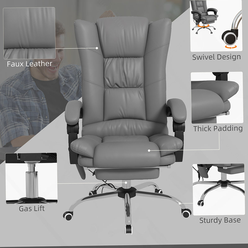 Chaise de bureau Vinsetto Vibration Massage