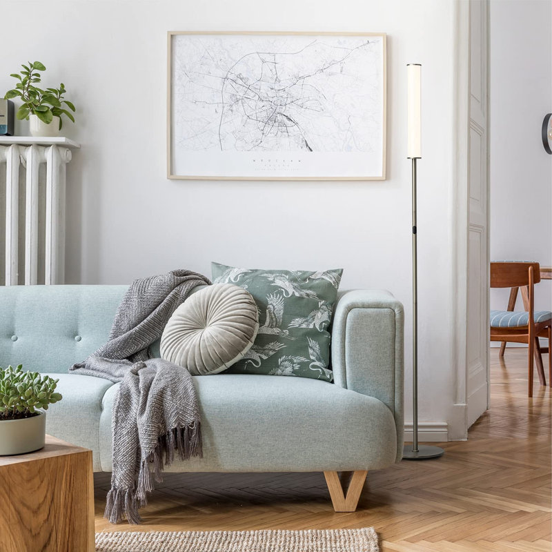 Delean LED Column - Cylinder Floor Lamp with Remote Control, Full Range Dimming, Adjustable Color Temperature 3000K-6000K, Minimalist Standing Lamps for Living Room, Bedrooms and Office