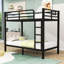 Lit superposé en métal avec garde-corps et échelle-1249097185-1249096991