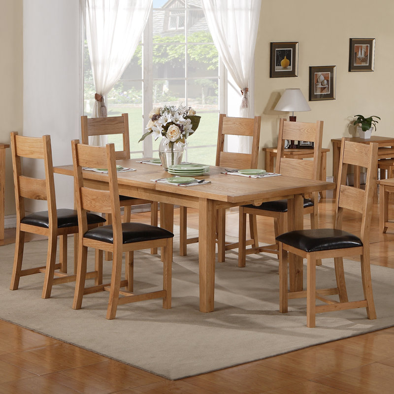 Jana Butterfly Leaf Solid Oak Dining Set