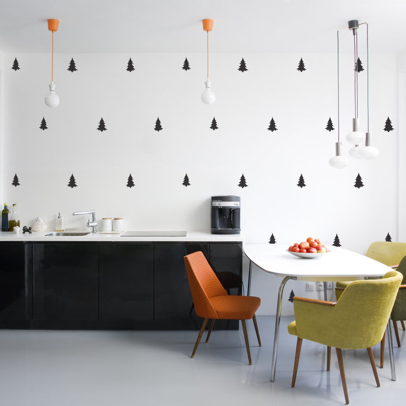 Adhésif décoratif pins, Noir