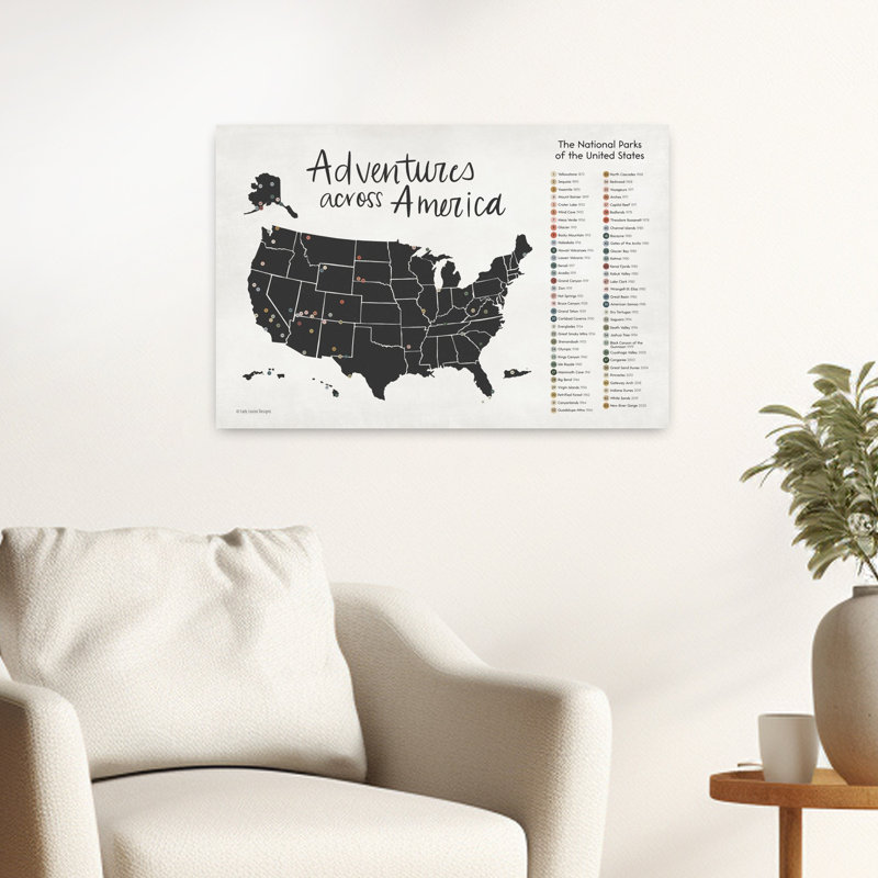Adventures Across America, art contemporain, H 16 po x l 24 po