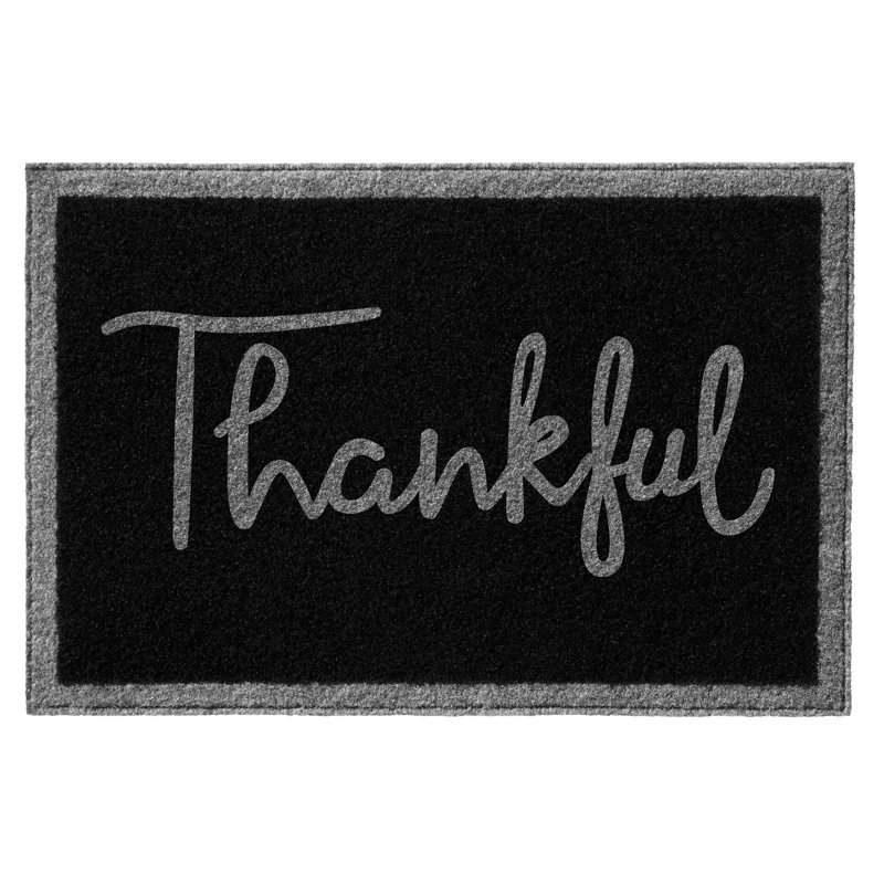 Non-Slip Indoor/Outdoor Doormat, 24'' W x 36'' L, Black/Grey