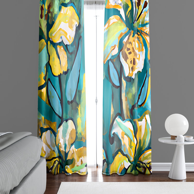 Paire de rideaux semi-transparents Elvan, L 56 po x L 78 po