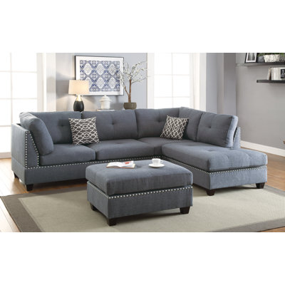Milani Upholstered L-Shaped Sectional Reversible