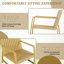 Mobilier de patio 5 pièces 3 places, 2 chaises, tables basses, jaune, structure rouille, Pp toutes saisons, 30 minutes d'installation, disposition peu encombrante, sièges respirants
