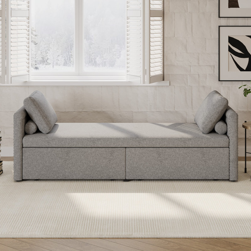 Chaise longue rembourrée Seton, Gris