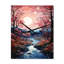 Horloge murale moderne Japon Art Cherry Blossom River II - Floral-99630965