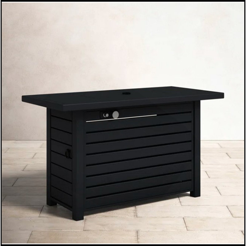 Steel Propane/Natural Gas Outdoor Fire Pit Table With Lid