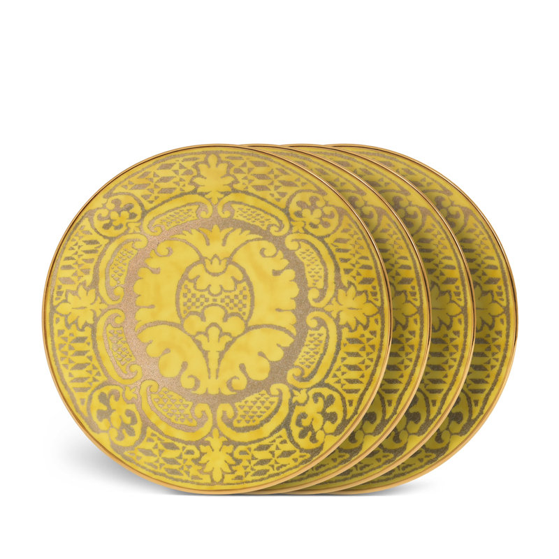 FORTUNY ORSINI DESSERT PLATES (Set of 4) - YELLOW
