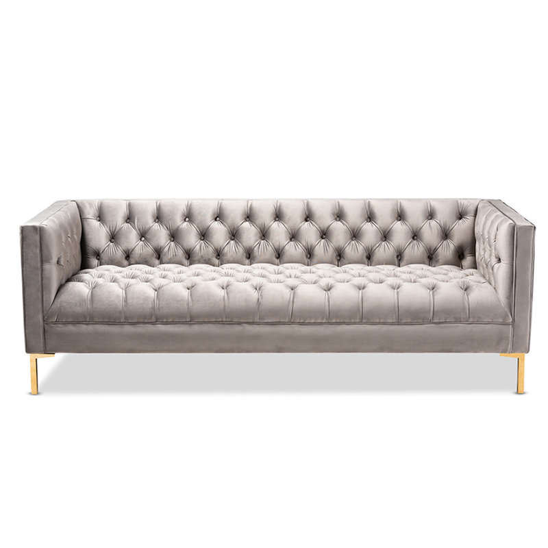 Forman 82.7'' Velvet Sofa, Gray