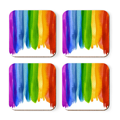 Dessous de verre arc-en-ciel brossé
