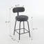 Ensemble de tabourets de bar rembourrés en métal avec accoudoirs Boucle-1273556623