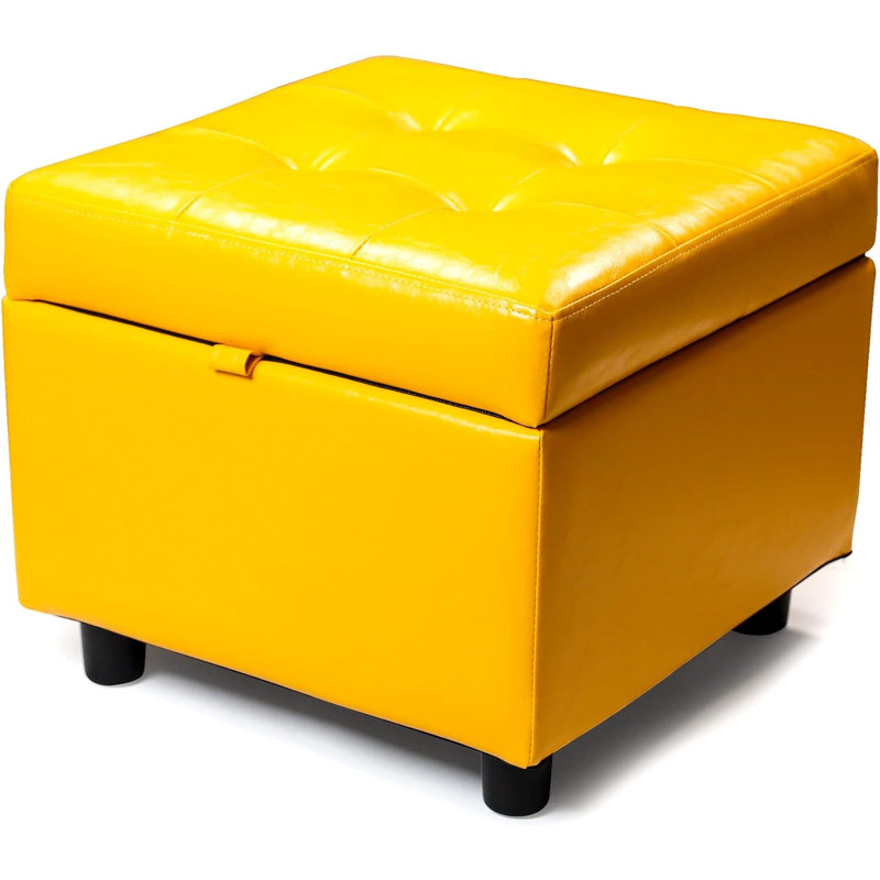 Kaje Upholstered Ottoman, Yellow