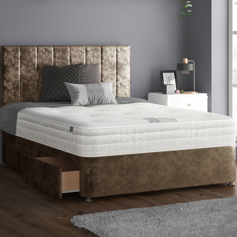 Ohiowa Upholstered Divan Bed, Kingsize (5'), Truffle, 4 Drawers