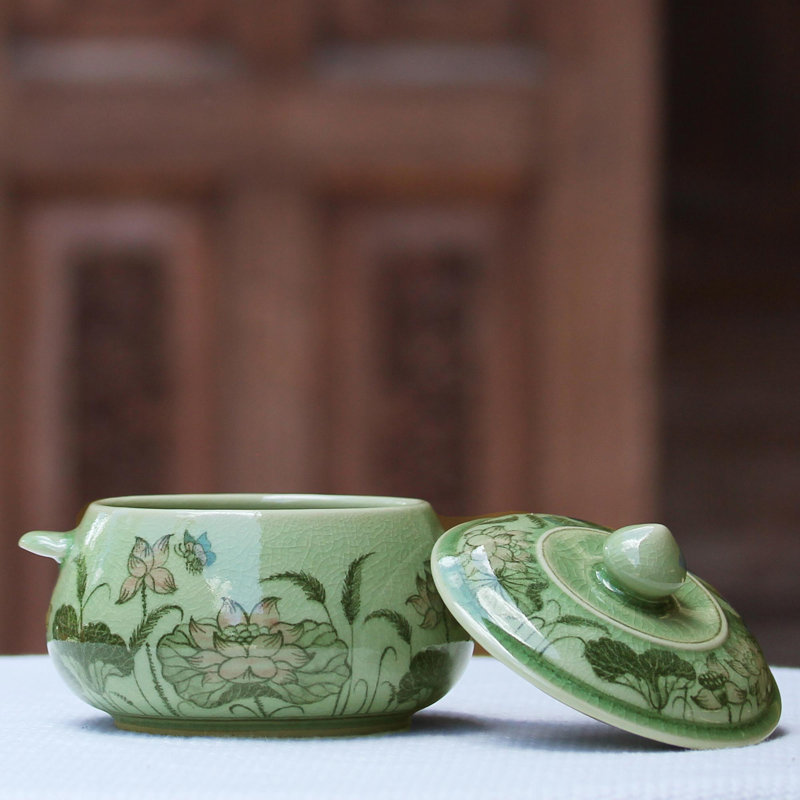 Celadon Handmade Earthenware Soup Bowl