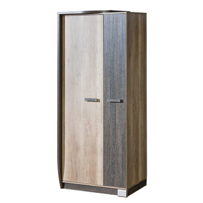 Edeltraudt 2 Door Solid + Manufactured Wood Wardrobe