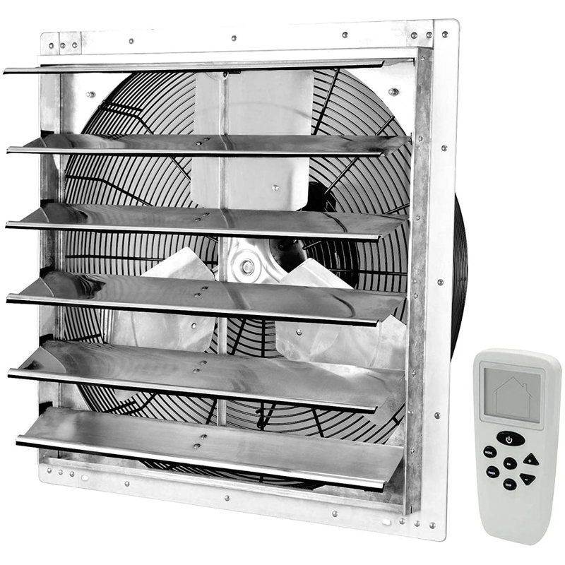 Ventilateur à obturateur iLIVING de 20 po avec thermostat et humidité contrôlés à distance sans fil, ventilateur de grenier mural à vitesse variable, ventilation de poulailler, 3368 pi³ / min, zone de couverture 5000 pi2