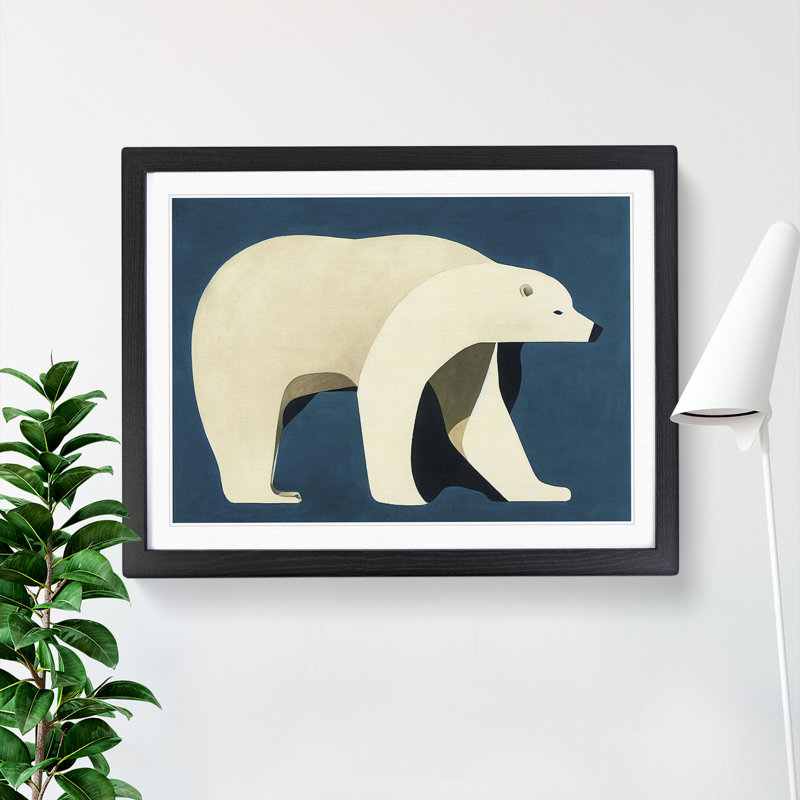 XH1022-7290X Radiant Polar Bear Abstract - Single Picture Frame Print, Black Framed, 34cm H x 46cm W x 2cm D