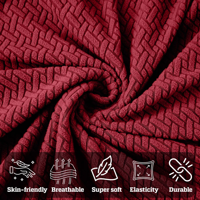 Luxury Stretchable Spandex Sofa Cover/Protector, 1 Seater, Burgundy