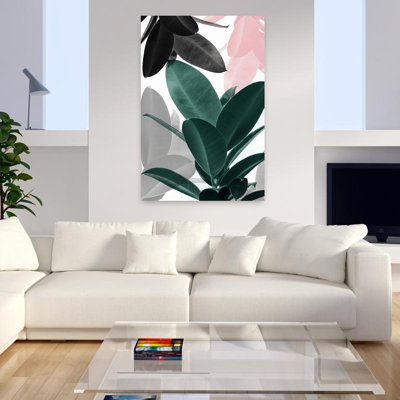 «Leaf Play», art mural contemporain abstrait