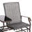 Metal Frame Glider Seat With Center Table. Gray Patio For Outdoor. Double Gliding Joy. Breathable Mesh Fabric. 726 Lbs. Load Capacity. For Backyard, Garden, Porch. 32"D X 58.25"W 39.25"H Bench Table