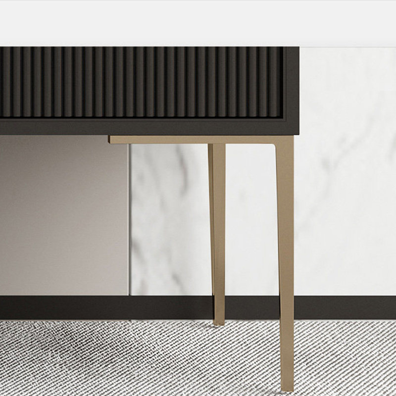 Armoire d'entrée de style italien de luxe, Or / noir / gris, 35.43" H x 55.11" W x 15.75" D