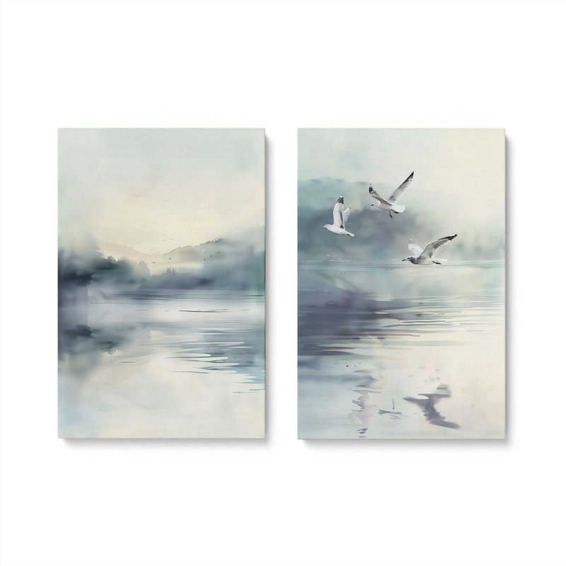 Ensemble de 2 impressions sur toile Misty Soar, Toile tendue, H 30 po x l 40 po x P 1,25 po